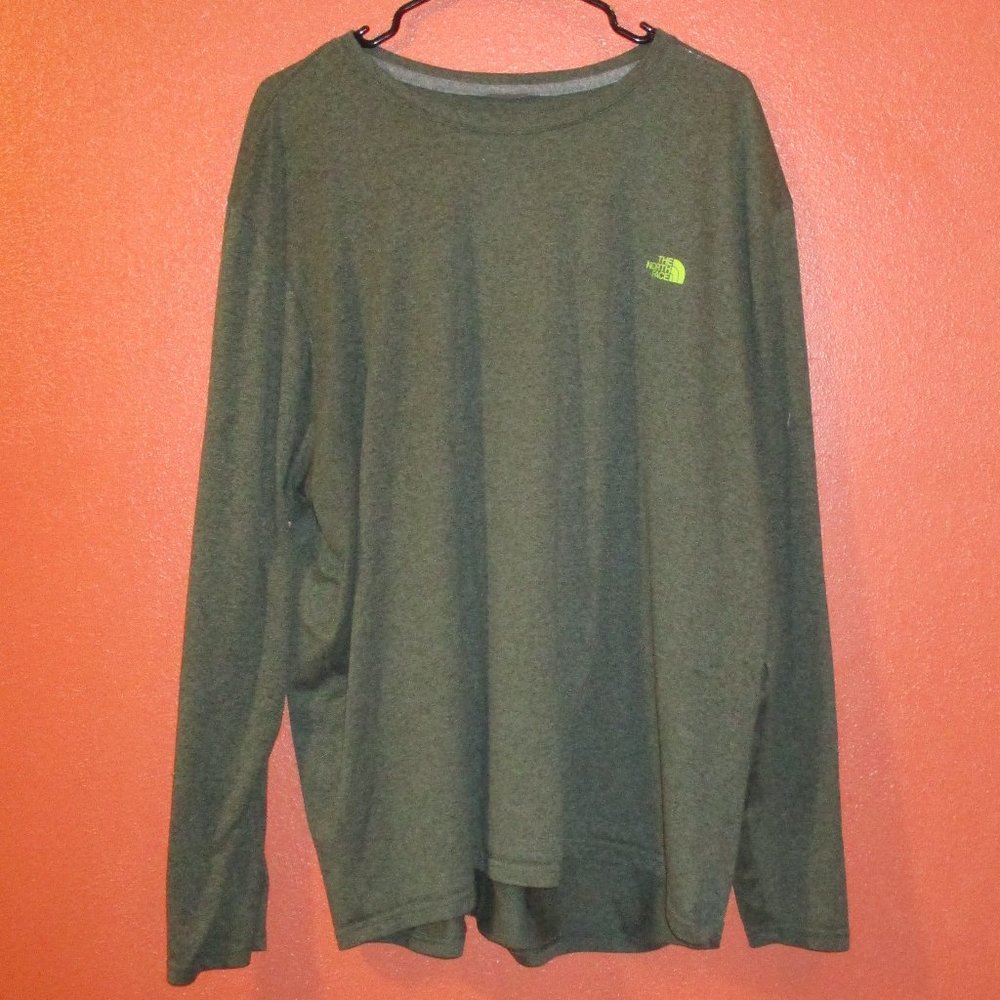 North Face Shirt Men XX Large Green Warm Outdoors Survival Long Sleeve Shirt